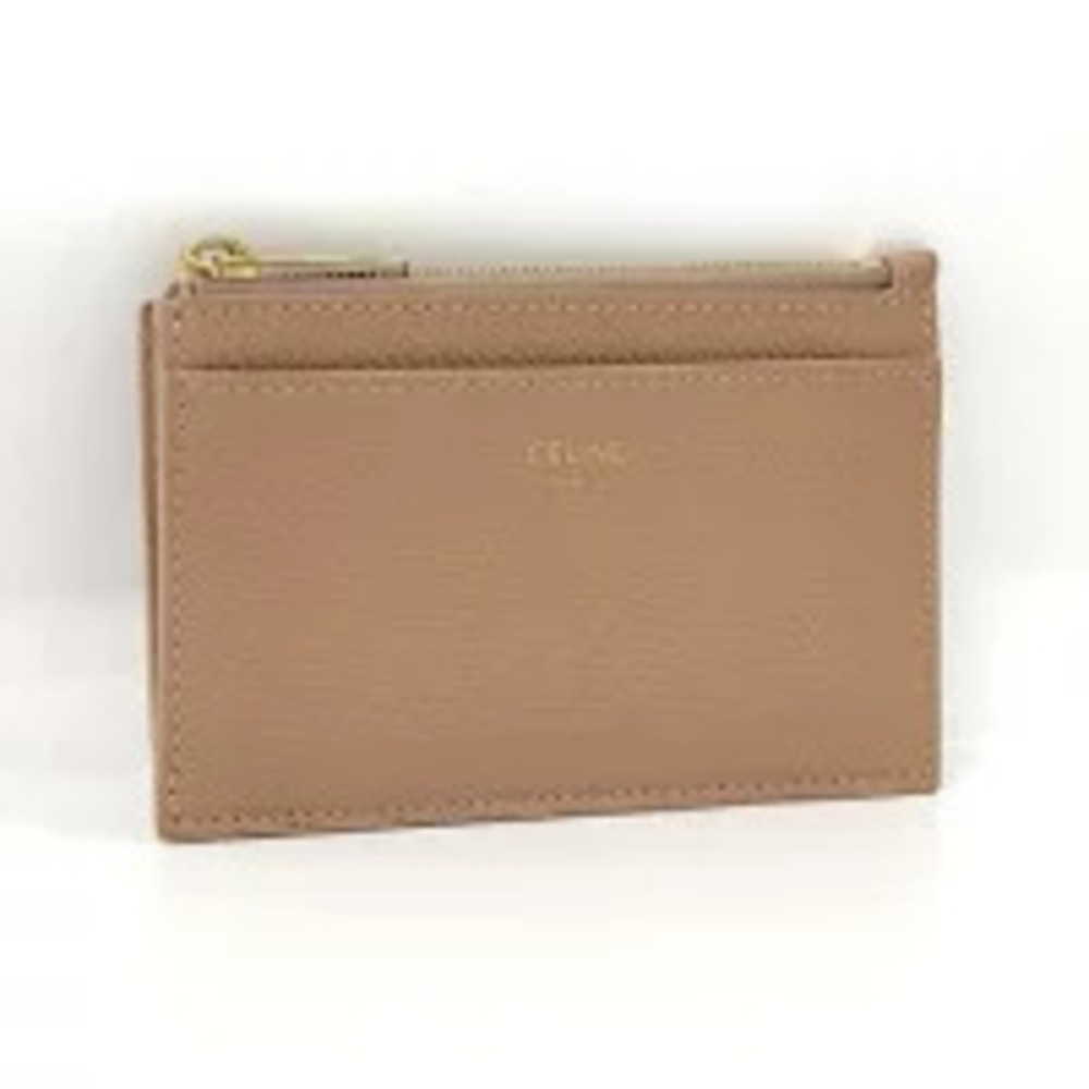 Celine coin case Wallet Beige Cream Leather